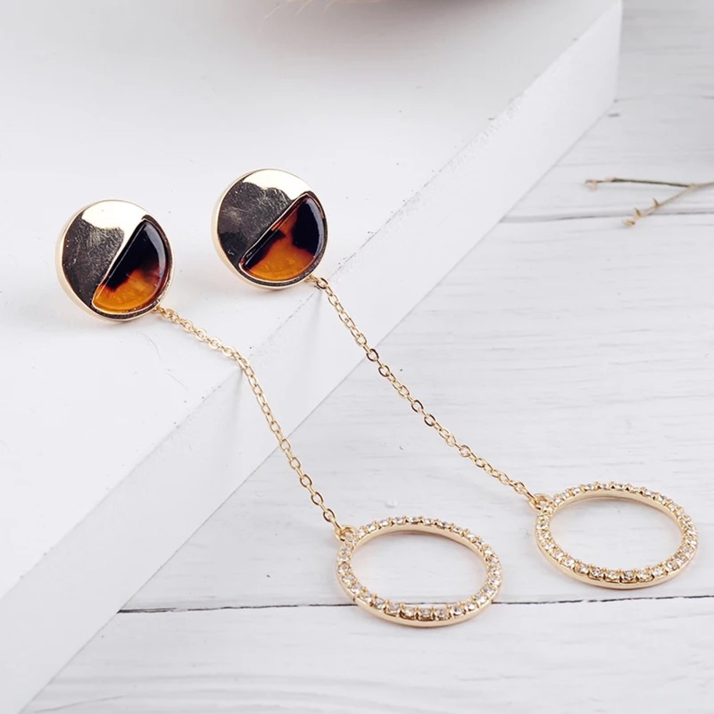 Resin Crystal Rhinestones Stud Earrings